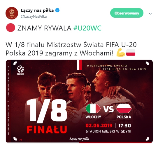 OFICJALNIE! Poznaliśmy rywala w 1/8 finału MŚ U-20!